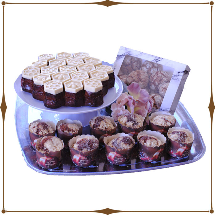 Rosh Hashana honey cake arrangement